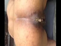 Hairy Indian shitting